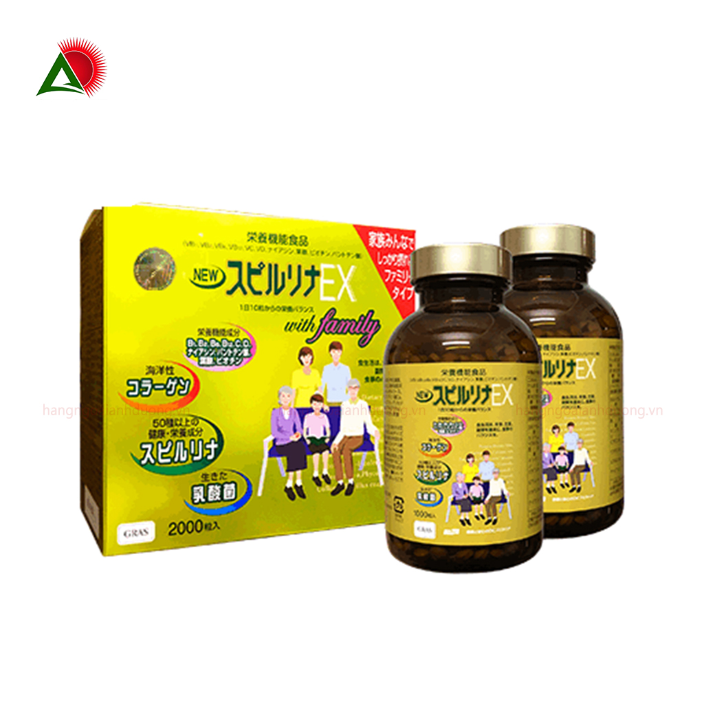 Tảo Vàng Cao Cấp Spirulina Ex 2000 Viên