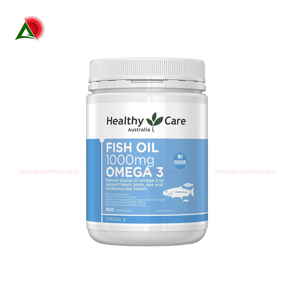 Dầu Cá Healthy Care Fish Oil 1000mg Omega 3 400 viên