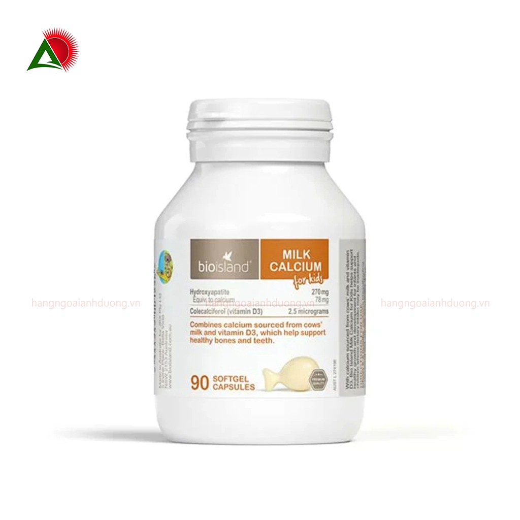 Viên Uống Bổ Sung Canxi Milk Calcium Bio Island Úc 90 Viên