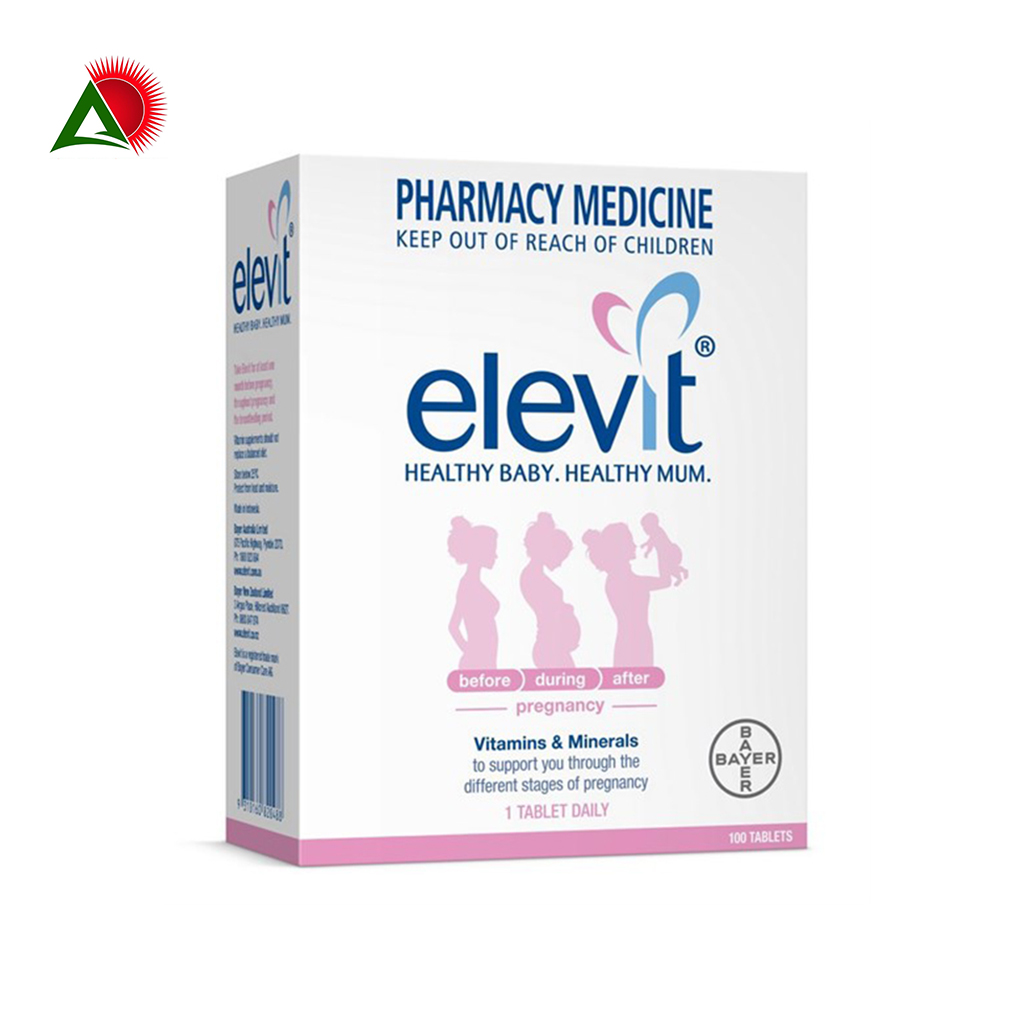 Vitamin Elevit Úc Cho Bà Bầu 100 Viên
