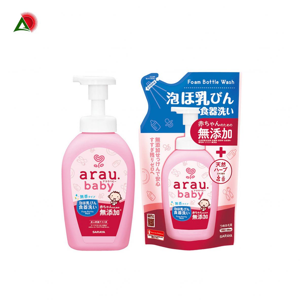 Nước Rửa Bình Sữa Arau Baby Túi 450ml, Chai 500ml
