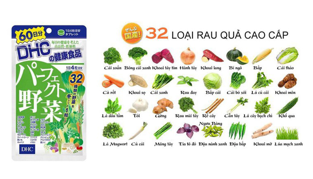 Công dụng và thành phần viên uống rau củ dhc